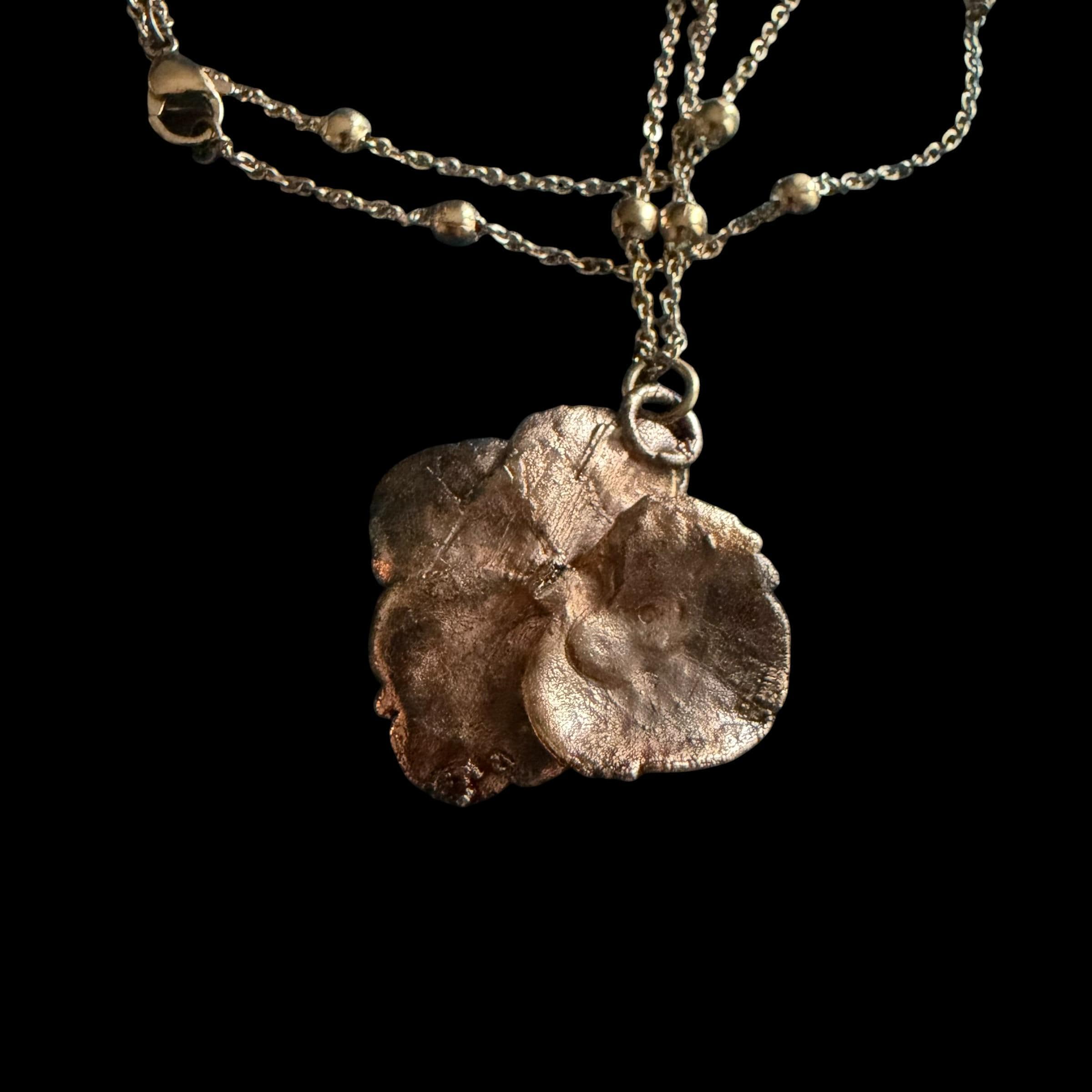 Real Hydrangea Flower Necklace | Electroformed Copper Pendant | Preserved Botanical Jewelry | Boho Nature Gift