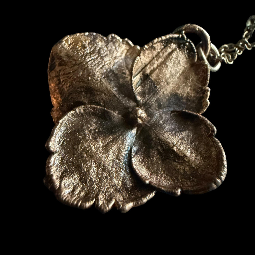 Real Hydrangea Flower Necklace | Electroformed Copper Pendant | Preserved Botanical Jewelry | Boho Nature Gift