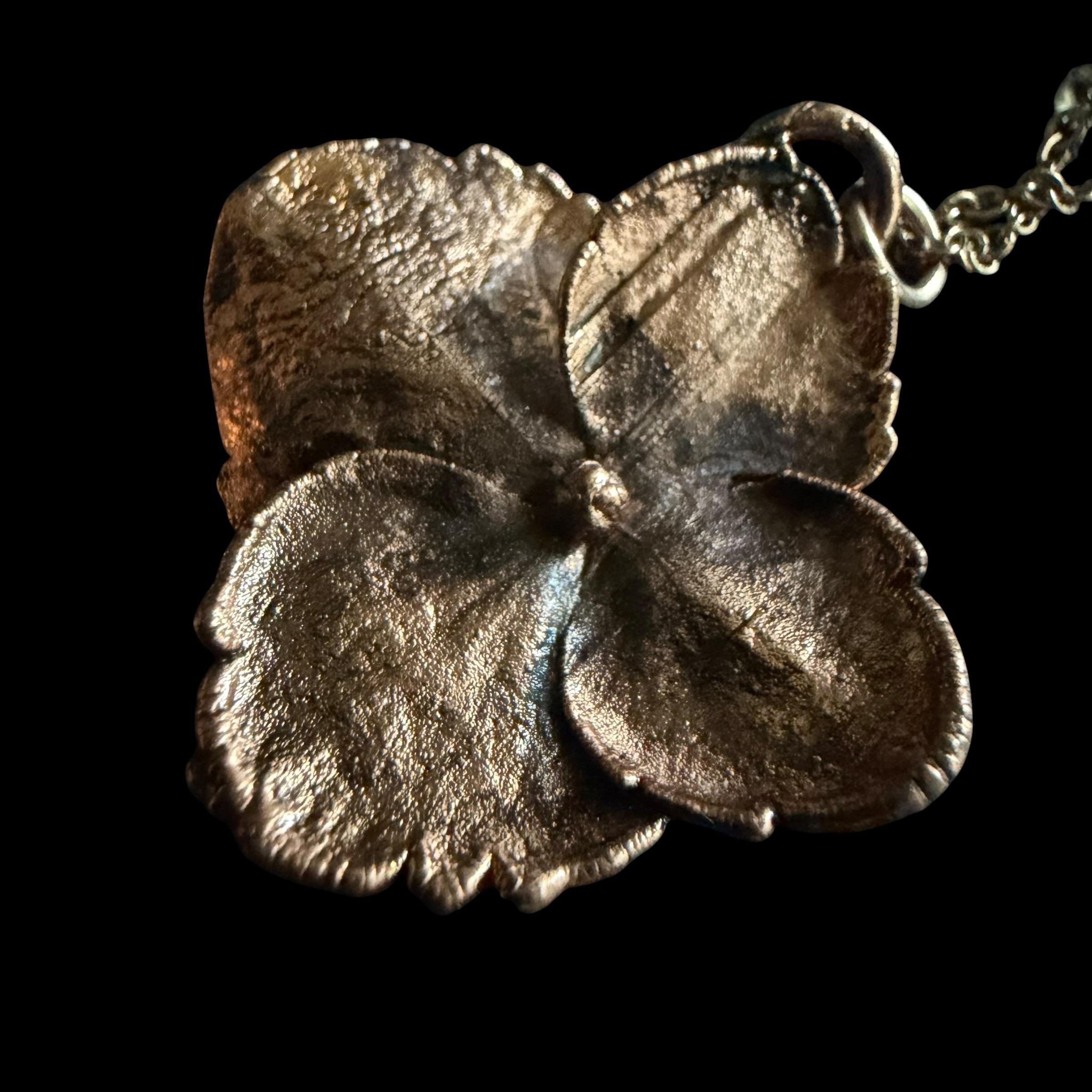 Real Hydrangea Flower Necklace | Electroformed Copper Pendant | Preserved Botanical Jewelry | Boho Nature Gift