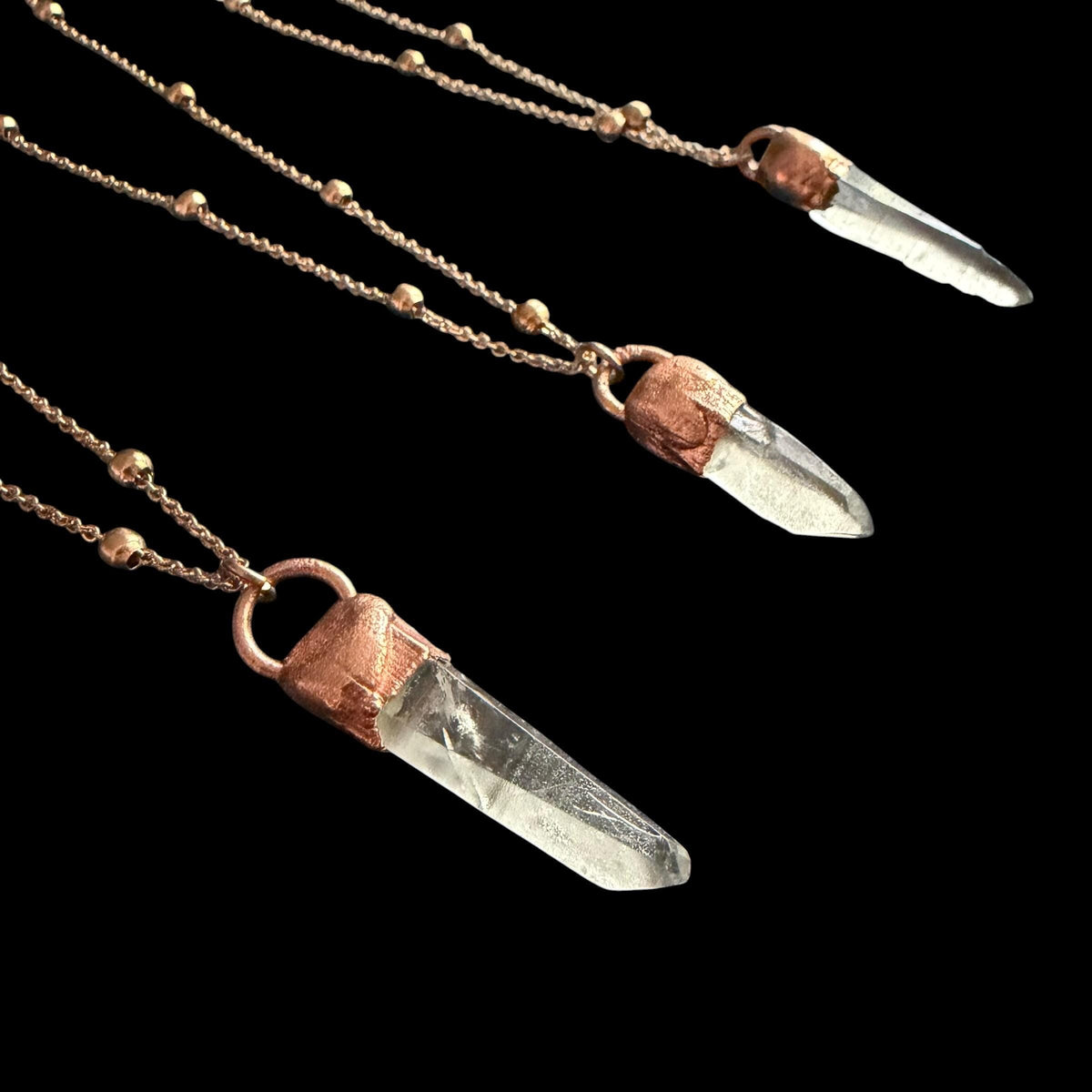 Lemurian Quartz Point Electroformed Necklace- Raw Stone Necklace __etsy:8323465274