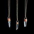 Lemurian Quartz Point Electroformed Necklace- Raw Stone Necklace
