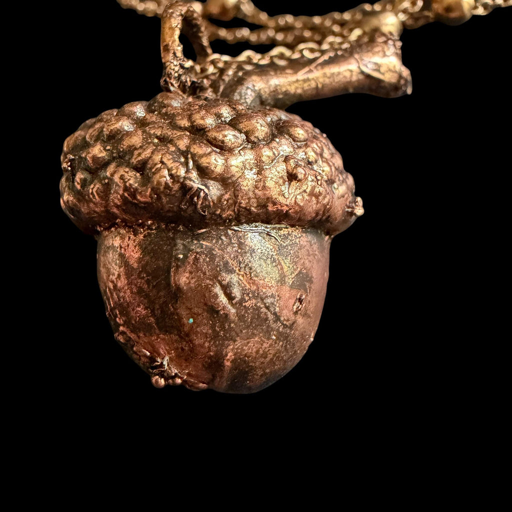 Real Acorn Necklace Electroformed in Copper | Woodland Botanical Pendant | Handmade Nature Jewelry | Boho Fall Necklace
