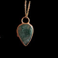 Moss Agate Necklace | Electroformed Copper Pendant | Handmade Crystal Jewelry | Boho Nature Necklace