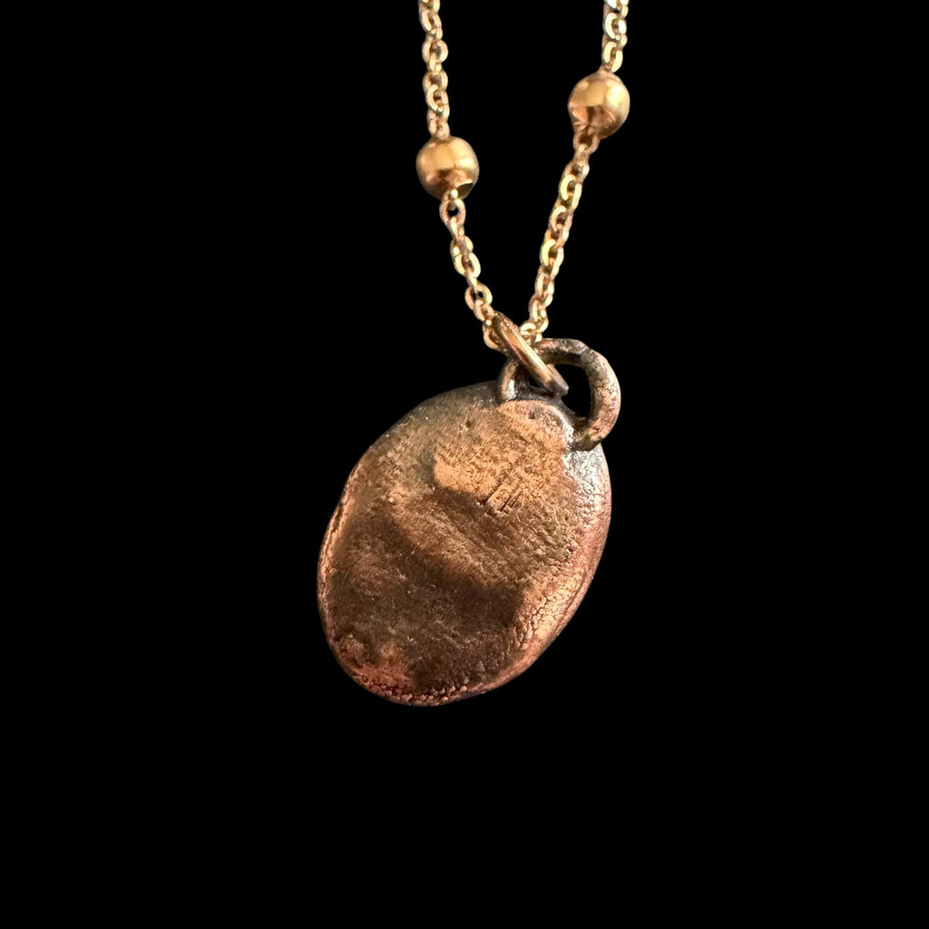 Picture Agate Necklace | Electroformed Copper Pendant | Handmade Crystal Jewelry | Boho Scenic Landscape Necklace