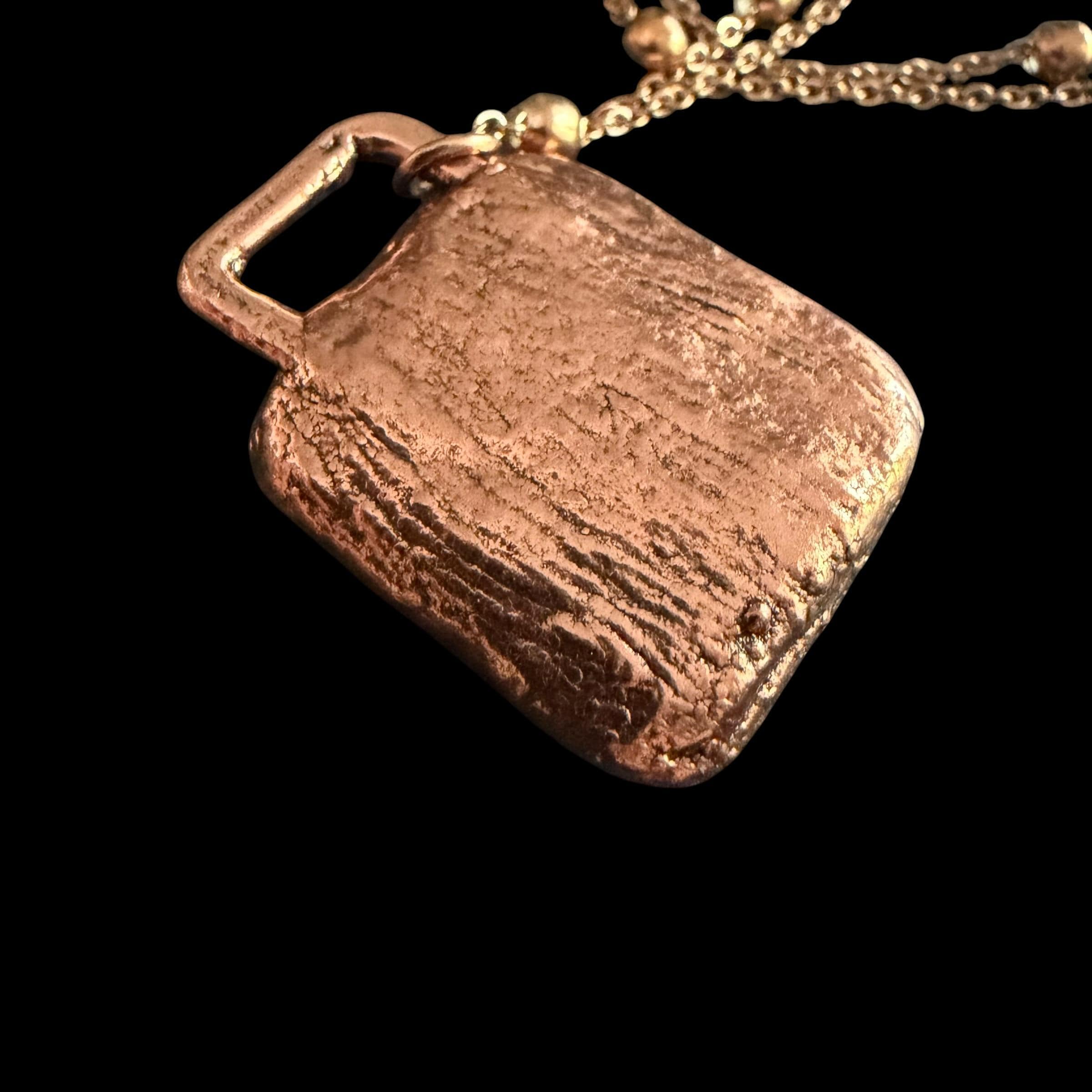 Black Obsidian Necklace | Electroformed Copper Pendant | Handmade Protection Crystal Jewelry | Boho Grounding Gift