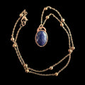 Lapis Lazuli Necklace | Electroformed Copper Pendant | Handmade Blue Gemstone Jewelry | Boho Wisdom Crystal Gift