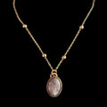 Lepidolite Necklace | Electroformed Copper Pendant | Handmade Lilac Gemstone Jewelry | Boho Calming Crystal Gift
