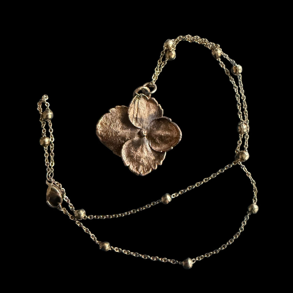 Real Hydrangea Flower Necklace | Electroformed Copper Pendant | Preserved Botanical Jewelry | Boho Nature Gift