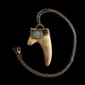 Labradorite & Obsidian Antler Necklace | Electroformed Copper Deer Antler Pendant | Handmade Boho Crystal Jewelry | Witchy Gift