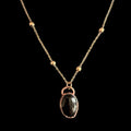 Black Obsidian Necklace | Electroformed Copper Pendant | Handmade Boho Crystal Jewelry | Rose Gold Chain | Protection Gift