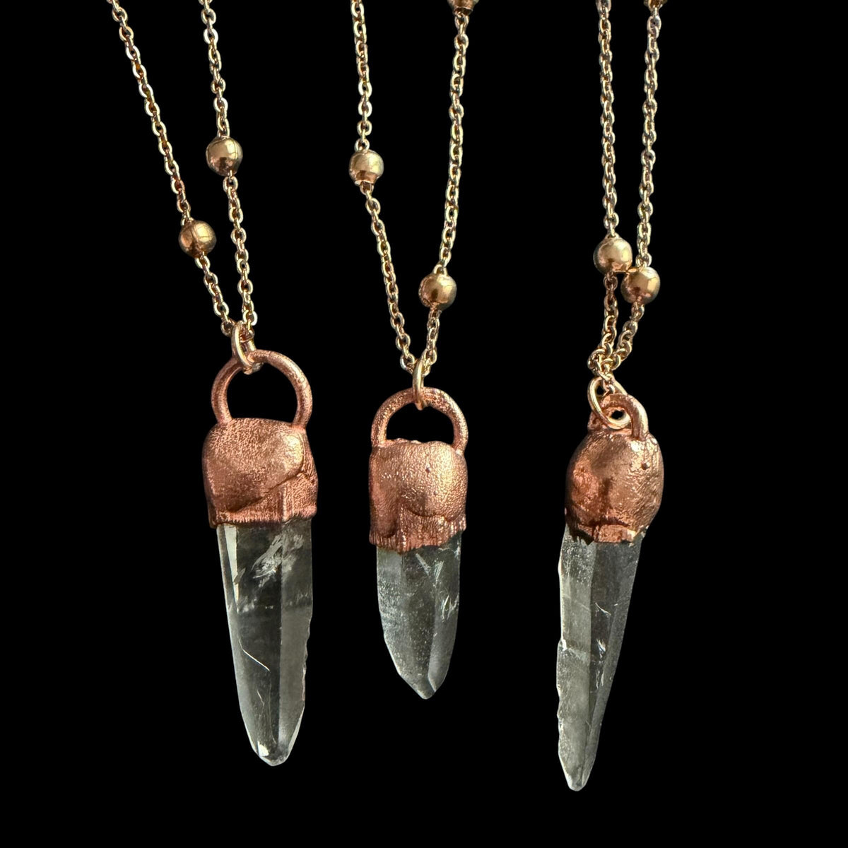 Lemurian Quartz Point Electroformed Necklace- Raw Stone Necklace __etsy:8371357861