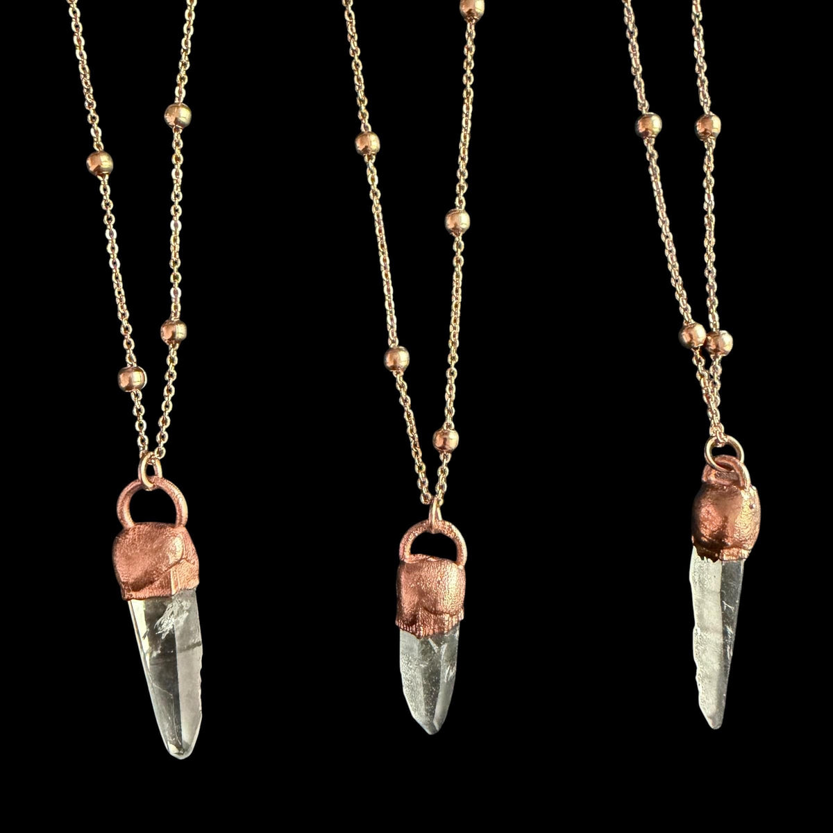 Lemurian Quartz Point Electroformed Necklace- Raw Stone Necklace __etsy:8371357953