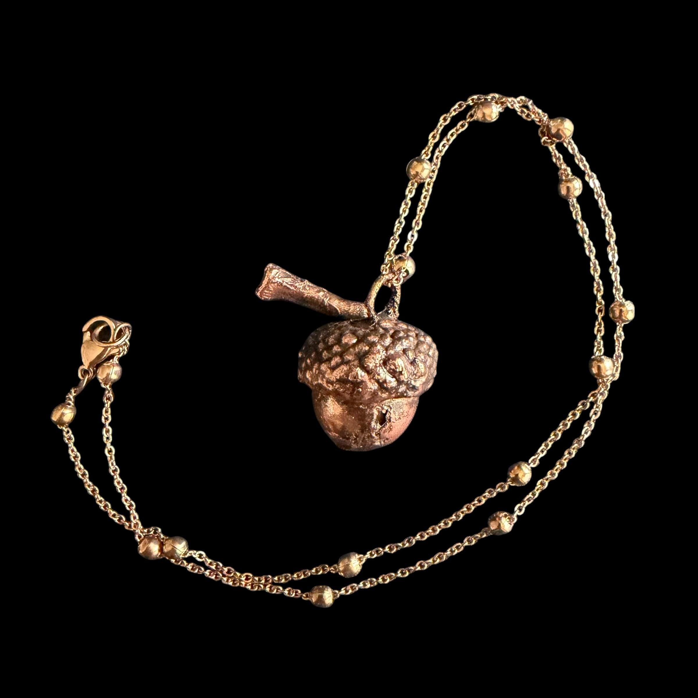 Real Acorn Necklace Electroformed in Copper | Woodland Botanical Pendant | Handmade Nature Jewelry | Boho Fall Necklace