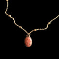 Red Banded Agate Necklace | Electroformed Copper Pendant | Handmade Crystal Jewelry | Boho Grounding Necklace