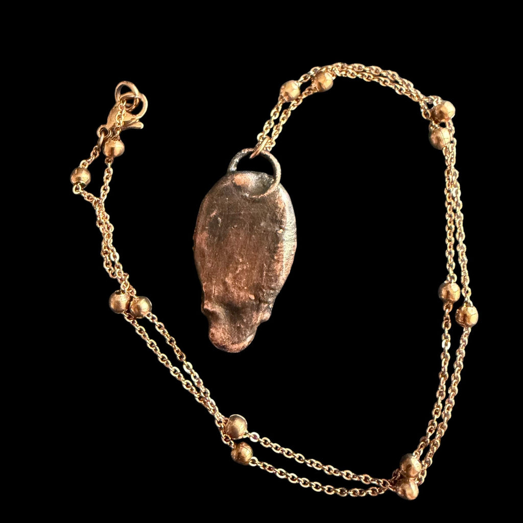 Howlite and Quartz Necklace | Electroformed Copper Pendant | Handmade Crystal Jewelry | Boho Calming Necklace