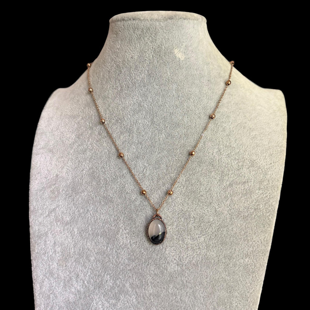 Picture Agate Necklace | Electroformed Copper Pendant | Handmade Crystal Jewelry | Boho Scenic Landscape Necklace