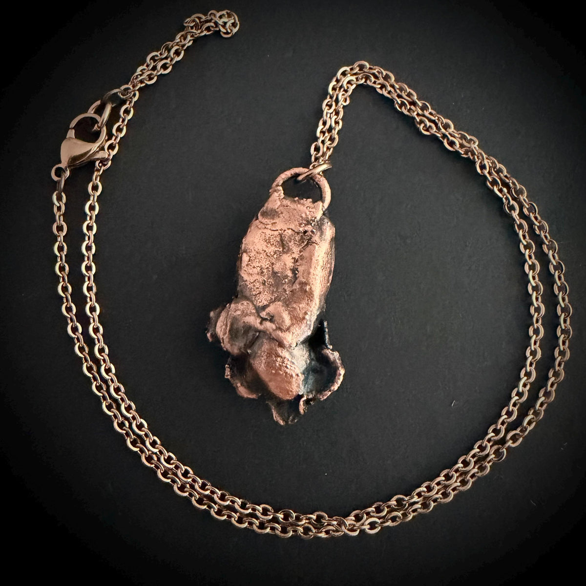 Dragon Bloodstone Real Flower Necklace | Electroformed Copper Botanical Pendant | Handmade Crystal Jewelry | Boho Necklace