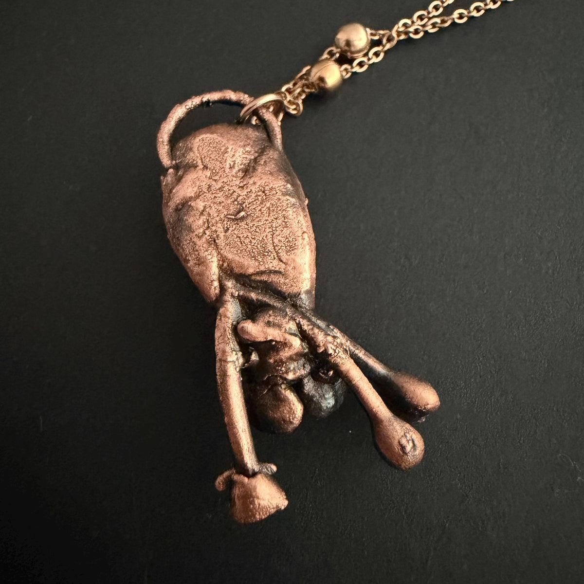 Leopardskin Jasper Real Flower Necklace | Electroformed Copper Botanical Pendant | Handmade Crystal Jewelry | Boho Necklace
