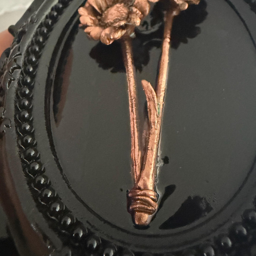 Electroformed Real Flower Wall Art in Ornate Oval Frame | Copper Preserved Botanical Decor | Boho Nature Gift | Pressed Flower Art
