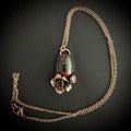 Dragon Bloodstone Real Flower Necklace | Electroformed Copper Botanical Pendant | Handmade Crystal Jewelry | Boho Necklace