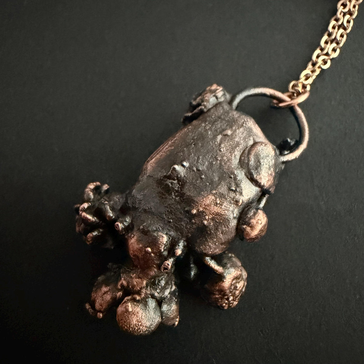 Labradorite Real Flower Necklace | Electroformed Copper Botanical Pendant | Handmade Crystal Jewelry | Boho Magic Necklace