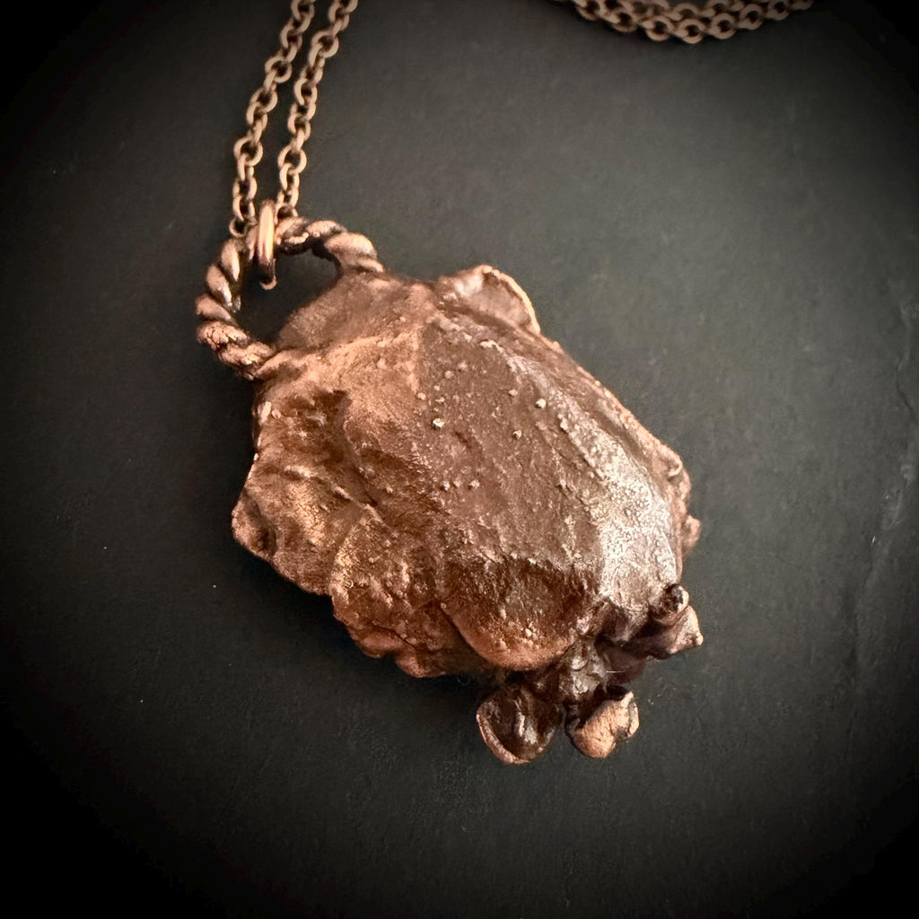 Quartz Real Flower Necklace | Electroformed Copper Botanical Pendant | Handmade Crystal Jewelry | Boho Healing Necklace