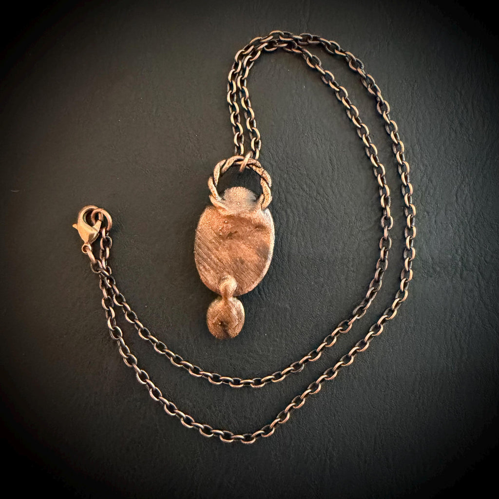 Amethyst & Labradorite Necklace | Electroformed Copper Pendant | Handmade Crystal Jewelry | Boho Healing Gemstone Necklace