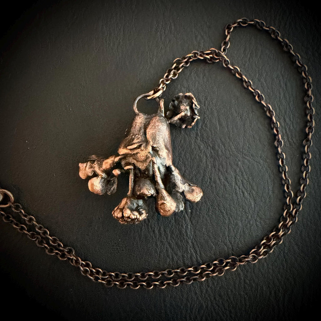 Chevron Amethyst Botanical Necklace | Real Flowers Electroformed in Copper | Handmade Crystal Jewelry | Boho Nature Necklace