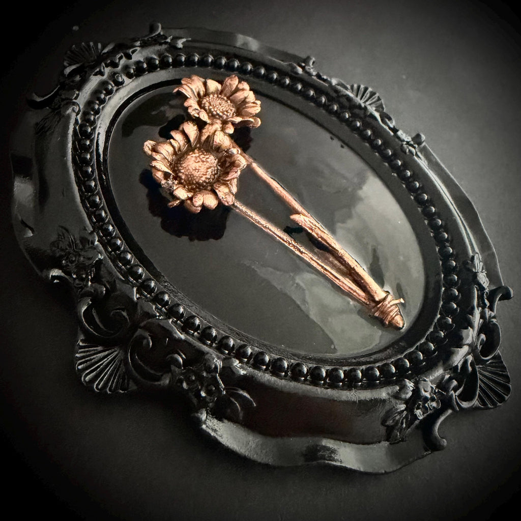 Electroformed Real Flower Wall Art in Ornate Oval Frame | Copper Preserved Botanical Decor | Boho Nature Gift | Pressed Flower Art