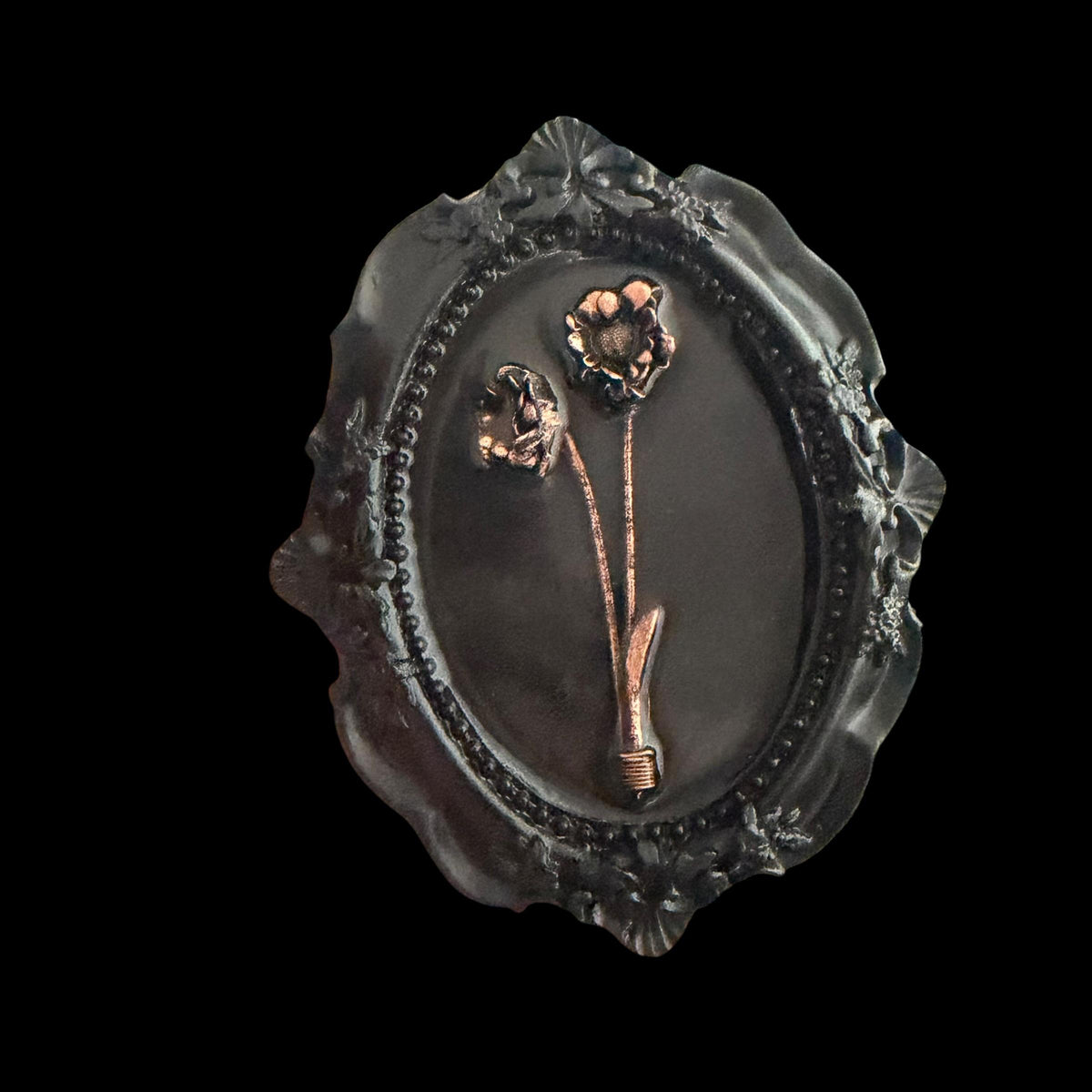 Electroformed Real Flower Wall Art in Ornate Oval Frame | Copper Preserved Botanical Decor | Boho Nature Gift | Pressed Flower Art