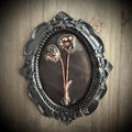 Electroformed Real Flower Wall Art in Ornate Oval Frame | Copper Preserved Botanical Decor | Boho Nature Gift | Pressed Flower Art