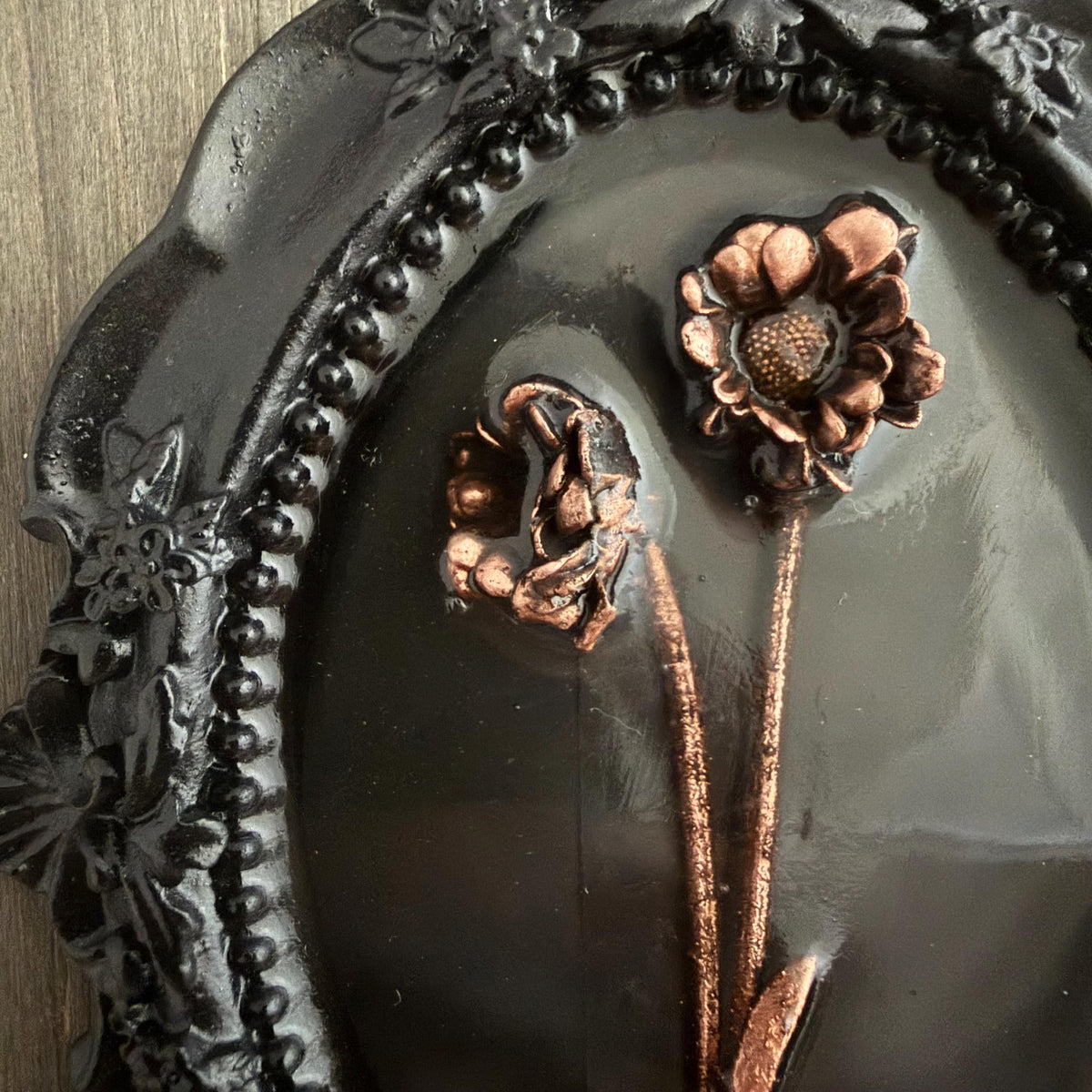 Electroformed Real Flower Wall Art in Ornate Oval Frame | Copper Preserved Botanical Decor | Boho Nature Gift | Pressed Flower Art