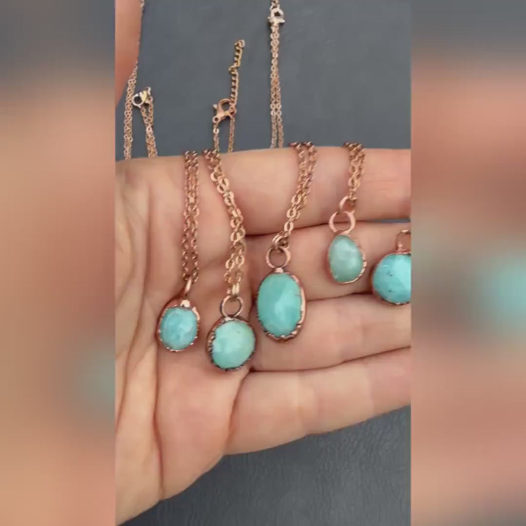 Rose Cut Hemimorphite Necklace
