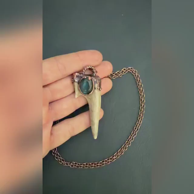 Antler Necklace with Labradorite