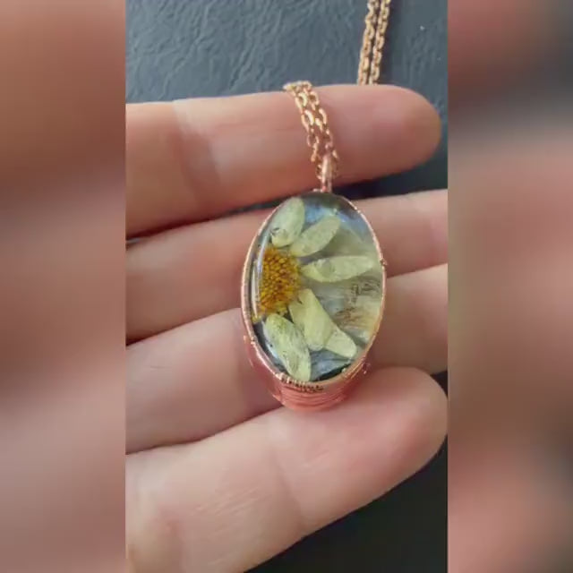 Real Flower Preserved in Resin Necklace