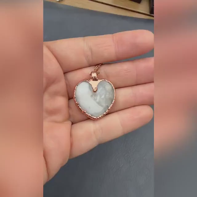 Grey Agate Heart Necklace