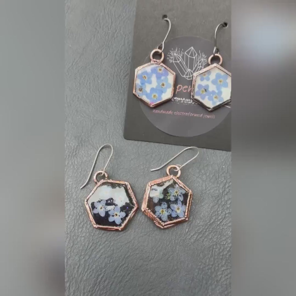 Forget Me Not Flower Dangle Earrings