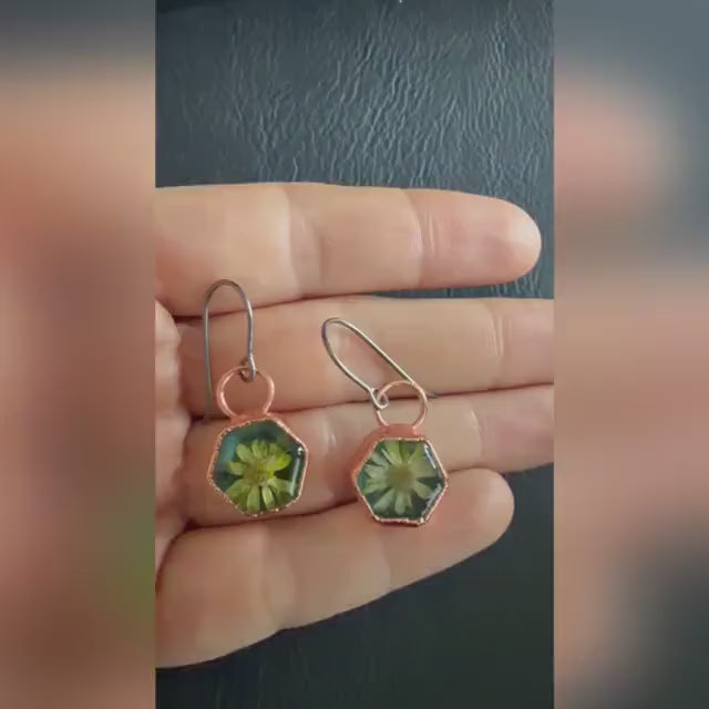 Dried Flower Resin Earrings