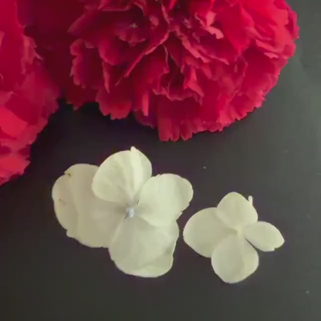 Hydrangea & Carnelian Stud Earrings