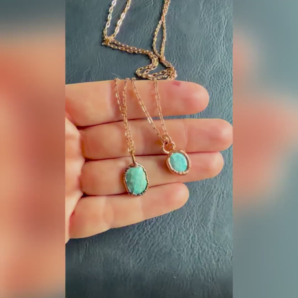 Rose Cut Turquoise Necklace
