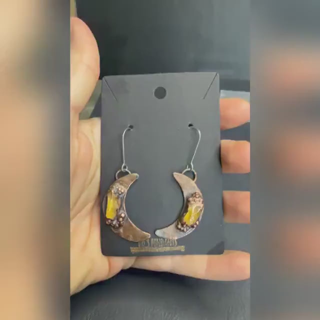 Citrine Moon Dangle Earrings