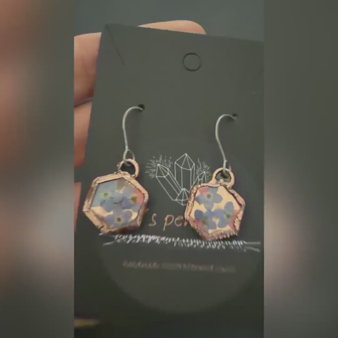 Forget Me Not Flower Dangle Earrings