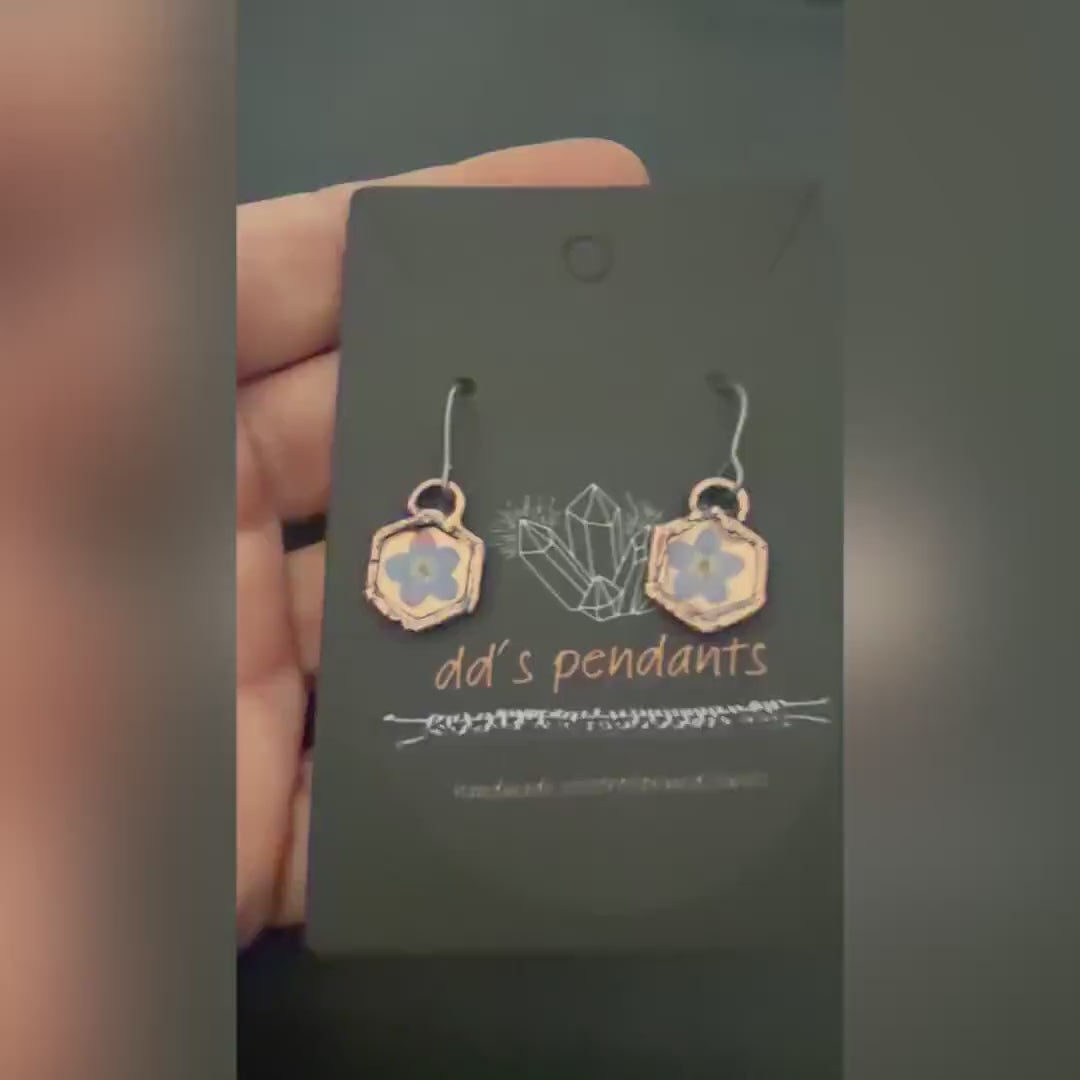 Forget Me Not Flower Dangle Earrings