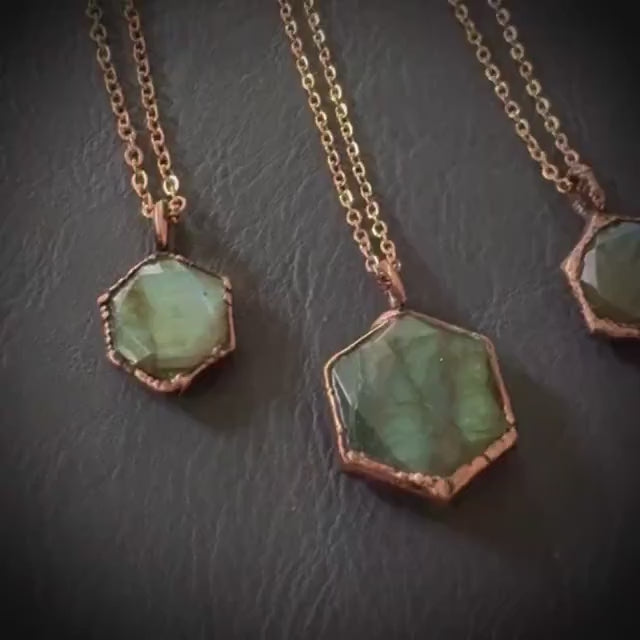 Labradorite Hexagonal Necklace