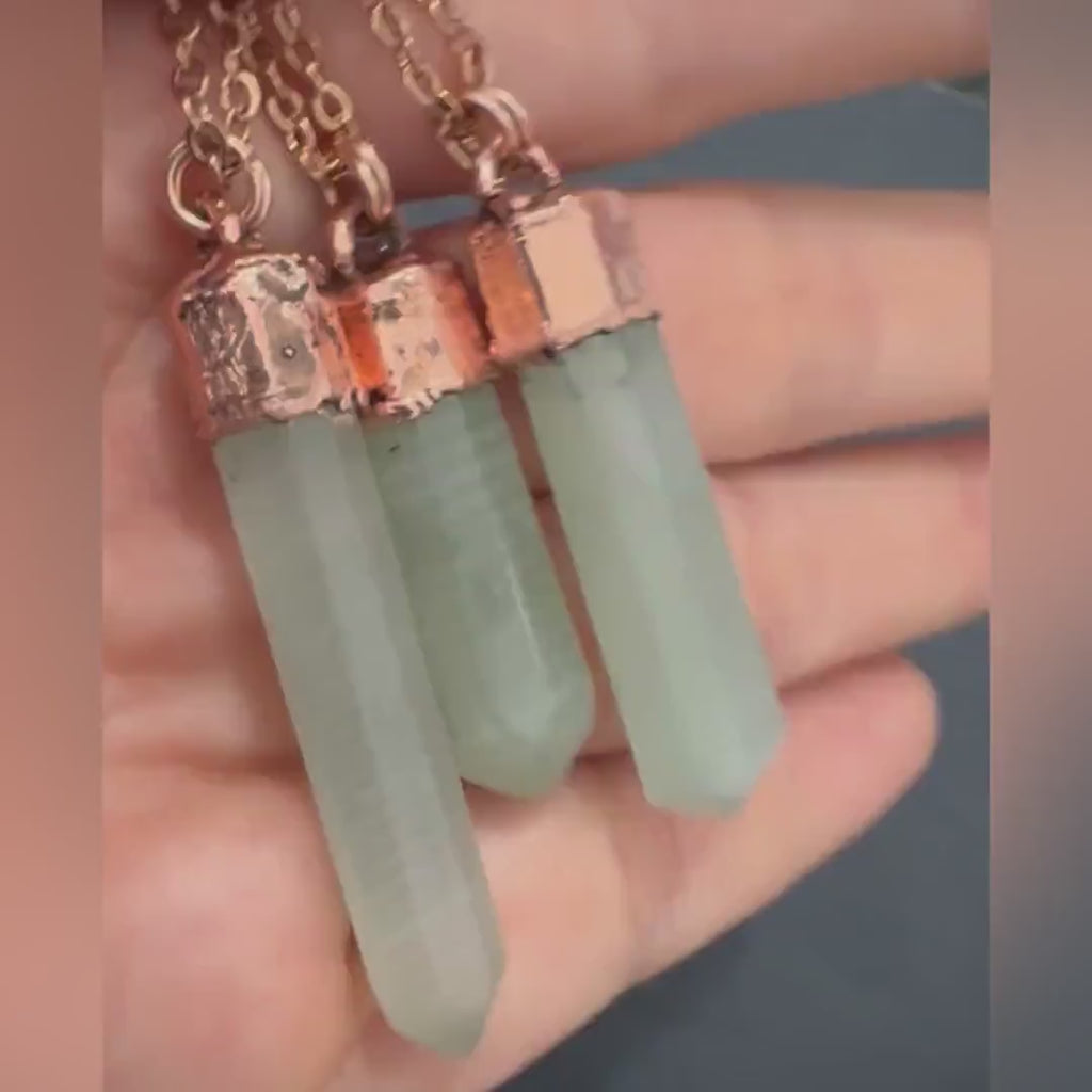Pistachio Calcite Point Necklace