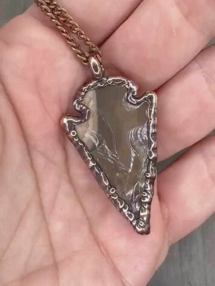 Raw Agate Arrowhead Necklace