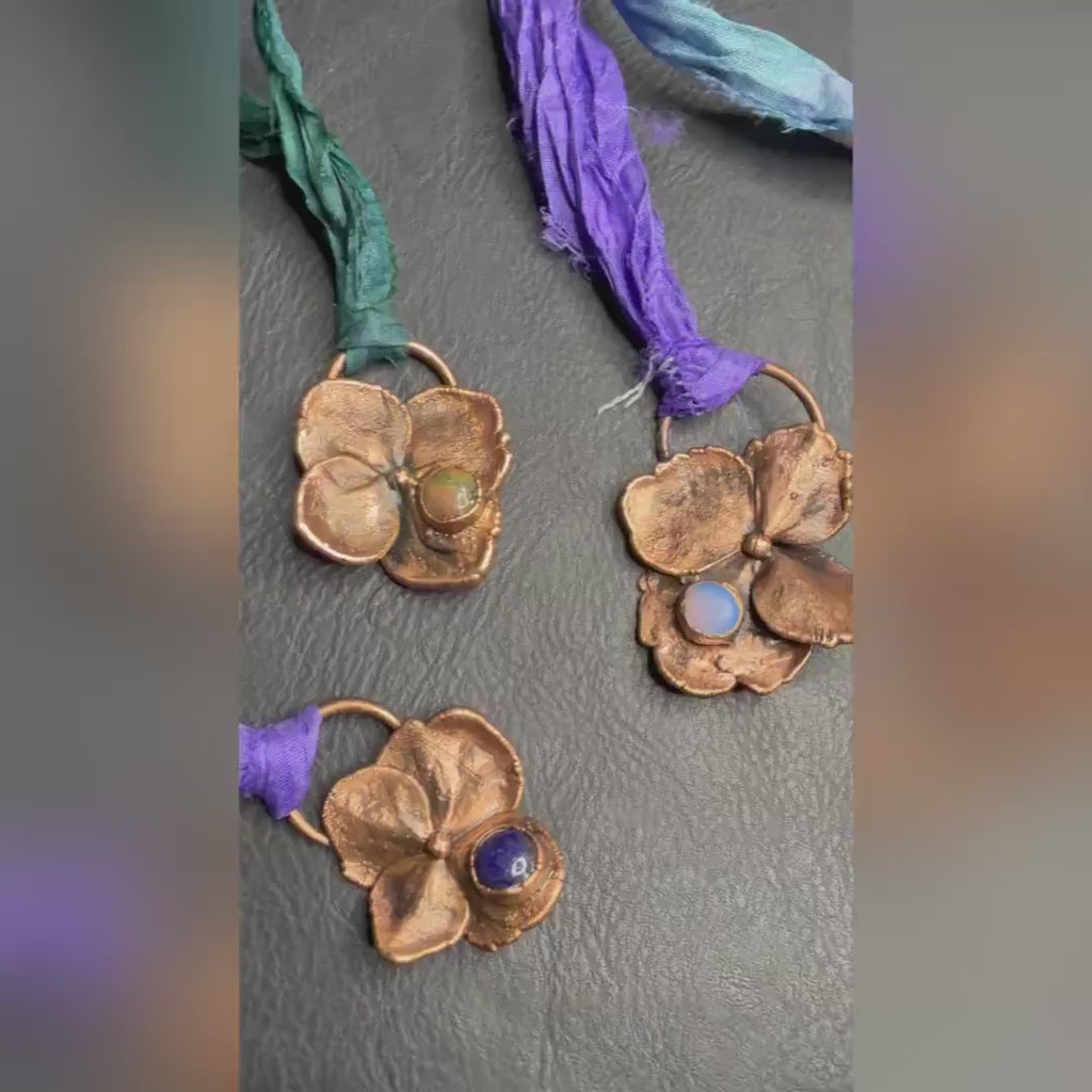 Sari Silk Hydrangea Petal Necklace
